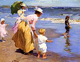 Edward Henry Potthast Canvas Paintings - At the Beach